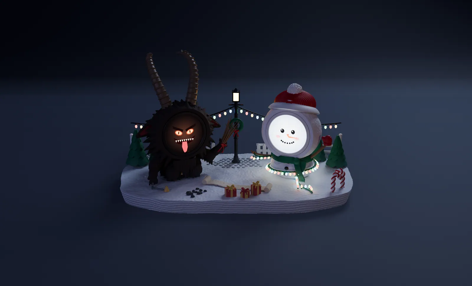 Naughty List: Krampus and Flurry on their shared diorama