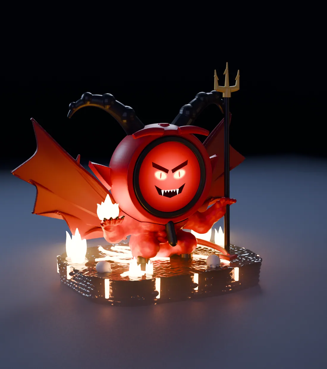 Imp, the demon FrightBuddy, in its diorama
